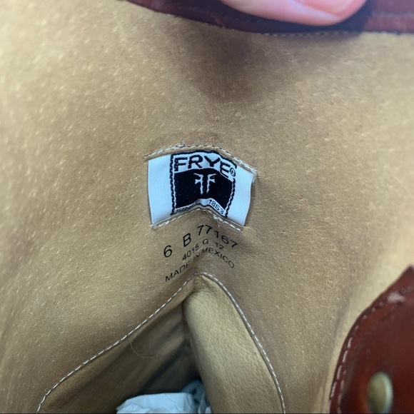 Frye Melissa Button Brown Leather Riding Boots Size 6 - Picture 2 of 8